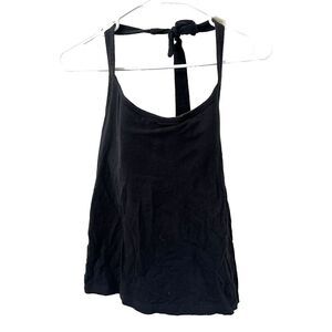 Vtg Y2K Gap Body Women Black Tank Top Camisole 34D Halter Molded Cups Retro Goth